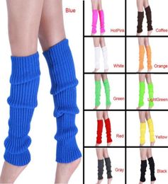 High Socks Women Pure Colour Boot Cuffs Warmer Wool Knit Leg Stocks Winter Cotton Long Socks Over Knee Girls4602382