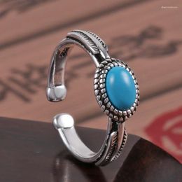 Cluster Rings Style Blue For Women Couple Open Adjustable Design Vintage Handmade Jewellery Gifts