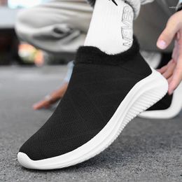 Casual Shoes Couple Cotton Winter Men Plush Warm Comfortable Sock Slip On Loafers Lightweight Sneakers Flats Women