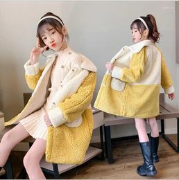 Down Coat Winter 2024 Girls Casual Jackets Thicken Outerwear Fashion Woollen Long Children Clothing Cute Baby