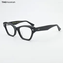 Sunglasses Frames JMMGRRX Cat Eye Triangle Frame Thick Acetate Glasses Classical Women Fashion Design Computer Goggles 2024