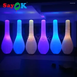 Party Decoration Free Freight Inflatable Led Weeding Flower Vase/inflatable Bowling Shape With 16 Colour Control