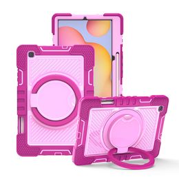 Nuovo modello per Samsung Galaxy Tab S6 Lite (2020/2022/2024) custodia protettiva per tablet con supporto rotante, con copertura protettiva per tablet in silicone + PC tre in uno antigoccia