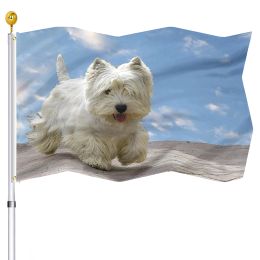 Accessories Dog Garden Flag West Highland White Terrier Yard Flags Outdoor House Porch Welcome Decoration for Women Men Gifts Polyester Flag