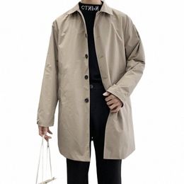 M-5XL Plus Size Men's Trench Coat Loose Fit Lg Lapel Single Breasted Windbreaker Jacket Butt Overcoat Homens Roupas XXXXXL G6wf #