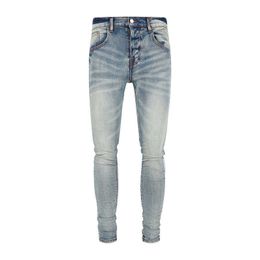 Jeans da uomo in denim lavato, vestibilità slim, basic, stile 23ssam, con fiori di anacardi, di alta qualità