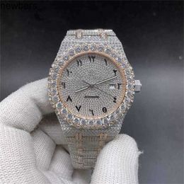 Diamonds AP Watch Apf Factory Vvs Iced Out Moissanite Can past Test Luxury Diamonds Quartz Movement Iced Out Sapphire 15400 CZ rose gold 2tone case 42mm big ston b1JAU