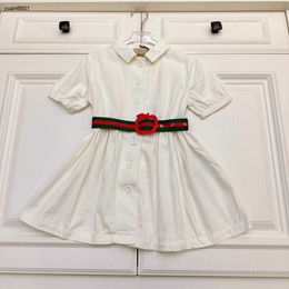 Popular designer kids clothes girls dresses Striped waistband decoration baby skirt child frock Size 100-160 CM Princess dress 24Mar