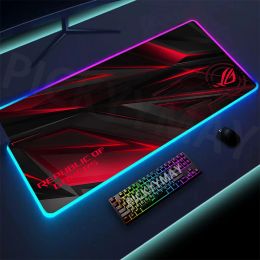 Pads ASUS RGB Mouse Pad Gaming Mousepads LED Mouse Mat Keyboard Mat Antislip Best Choice Mousepad 30x80cm XXL Luminous Desk Rug