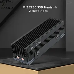 Computer Coolings COOLLEO CL-SSD V3 M.2 NVMe 2280 SSD Cooler 2 Copper Heat Pipes Heatsink With 14.8W/ Thermal Pad