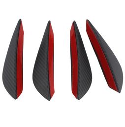 4pcs Carbon Fibre Colour Fit Front Bumper Lip Splitter Fins Body Spoiler Canards Valence Chin3935019