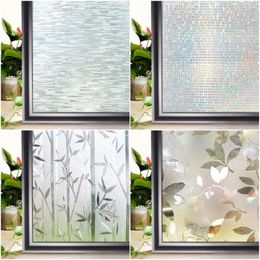 Window Stickers 3d Film Semi Transparent Privacy Decoration Adhesive Free Static Glass Sticker Kitchen Office Bathroom