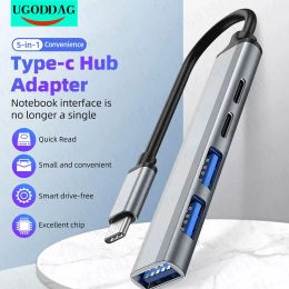 Hubs USB C HUB 3.0 Type C 5 Port Multi Splitter Adapter OTG PD Fast Charging For Xiaomi Lenovo For Macbook Pro 13 15 Air Pro PC