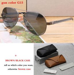 New Brand Design Flat top Alloy Frame Sunglasses Men Fashion Fishing Drive Polarised Glasses High Quality Goggles1309063