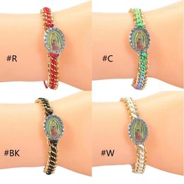 Link Bracelets Religion Alloy Virgin Mary Handmade Braid Are Given To Men Or Women As Gifts And Prayer 4 Colour Can Choose