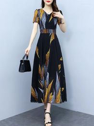 Party Dresses Summer Midi Dress Women Clothes For Long Boho Korean Fashion Elegant Chiffon Floral Beach Prom Evening Vacation 2024