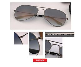 new Classic Brand Aviation glass lenses Gradient sunglasses men women uv400 sun glasses Male 58mm 62mm lens gafas de sol mujer8028069