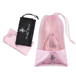 Storage Bags 1PC Pink White Dance Bag Shoes Pouch Ballet Organizer Handbag Pouches Satin Shoe