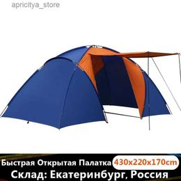 Tents and Shelters Outdoor Camping Family Tent Two Bedrooms One Living Room Double Layer Uv Protection 210T Many People Gather Children Play Gift24327