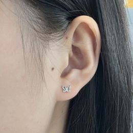 Stud Earrings Karachi Japan And South Korea S925 Sterling Silver Butterfly Niche Simple Versatile Earring Studs