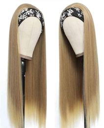 613 Blonde Straight Synthetic Hair Wigs With Headband Glueless FullMachineMade Wig for Black Women64672638914470