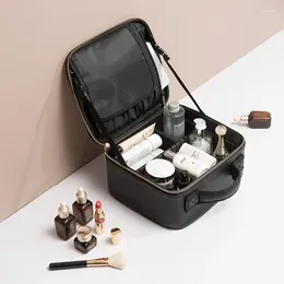Cosmetic Bags Leather Clapboard Bag Professional Make Up Case Large Capacity Storage Handbag Travel Insert Toiletry Makeup N70