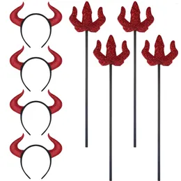 Party Decoration Halloween Demon Horn Hair Band Triangle Fork Set Suitable For Christmas Costume Cosplay