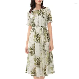Party Dresses Women's Leaves Floral Silk 23spring Summer Ladies Natural Long Luxury Clothing Sexy Beach Office Work Daily Dress