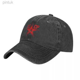 Ball Caps Russian Soviet Baseball Cap Red Star y2k Retro Men Adult Washed Hip Hop Hat Hot Sale Custom DIY Running Hippie Snapback Cap 24327