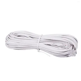 Spoons 1pcs 10m RJ11 Telephone Connector Extension Cable White