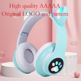 Hot Selling Head Worn Luminous Claw S-28 Cat Ear Bluetooth LED Wireless Card Earphones