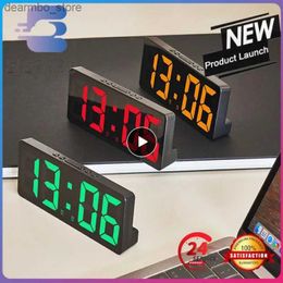 Desk Table Clocks Digital alarm desktop clock for bedroom LED clock electronic desktop date display with temperature and large screen for home decoration24327