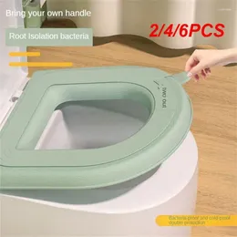 Toilet Seat Covers 2/4/6PCS Cover Mat Summer Winter Warm Soft Washable Closestool Case Lid Pad Bidet Bathroom