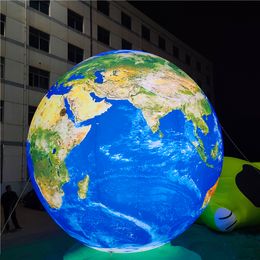 3m 10ft dia wholesale Llluminated Inflatable Earth Planet Inflatables Balloon for Event Decoration