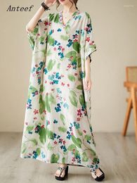 Party Dresses Short Sleeve Oversized Vintage Floral In For Women Casual Loose Maxi Long Summer Beach Dress Elegant Clothing 2024