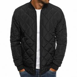 comfortable Mens Tops Mens Coat Quilted Padded Regular Solid Colour Stand Collar Warm Winter Casual Coat Jacket 76ci#