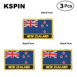 Brooches Zealand Rectangular Shape Flag Patches Embroidered National For Clothing DIY Decoration