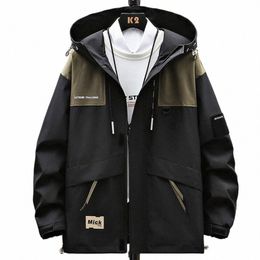 windbreak Jacket Men Fi Casual Patchwork Jacket Coat Plus Size 8XL 9XL Spring Autumn Waterproof Jackets Male Outerwear O8QS#