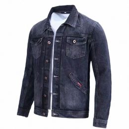 spring and fall denim jacket men's fi brand handsome cargo jacket Korean versi slim casual wear clothes A014#