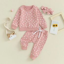 Clothing Sets Born Baby Girl Clothes Daisy Outfit Long Sleeve Sweashirt Tees Tops Pants Infant Toddler Fall Winter