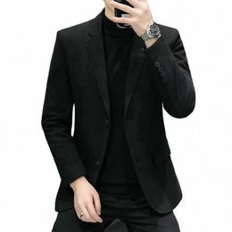 high Quality Blazer Men British High Quality Simple Busin Work Fi Trend Party Best Man Gentleman Slim Suit Jacket p1SO#