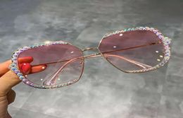 Highend accessoriesVintage Oversized Rhintone Square Shape Manufacturing Sun glass Women Sunglass4439864