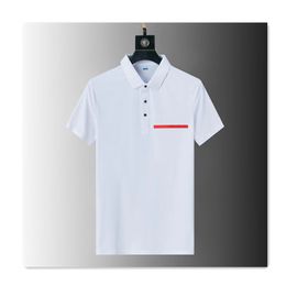 designer shirts men casual shirts summer men polo collar red logo letter printed shirt men pure cotton ice silk breathable business workplace men's office shirts