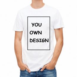2022 Immagine elaborazione T-shirt da uomo personalizzata di alta qualità Stampa il tuo design / LOGO / codice QR / foto maglietta casual V1UD #