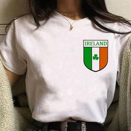 Women's T Shirts Ireland T-shirts Women Summer Funny Harajuku Shirt Girl Y2k 2000s Clothing