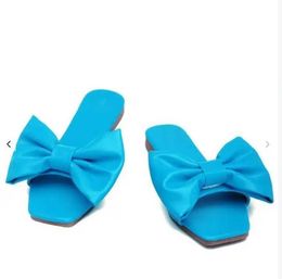 Slippers Slippers Spring/Summer 2018 New Outdoor Plain Bow Anti slip Beac Womens Casual Full Size Fashion Sandals H240326AQEQ