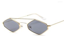 Sunglasses Fashion Women Brand Designer Small Frame Polygon Clear Lens Men Vintage Sun Glasses Hexagon Metal7464001