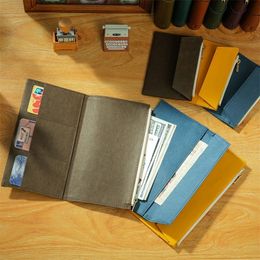 Kraft Paper Zipper Pouch Pocket Leather Bound Notebook Planner Accessory Traveler Notebook Storage Bag File Folder Stationery 240327