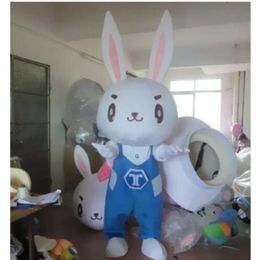 Mascot Costumes Halloween Christmas Blue Pants Rabbit Mascotte Cartoon Plush Fancy Dress Mascot Costume