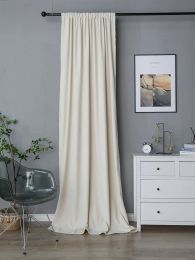 Curtains Chenille Curtains for Living Room 1 Panel Pocket Drape Sheer Neutral Country Rustic Farmhouse Boho Curtain Bedroom Look